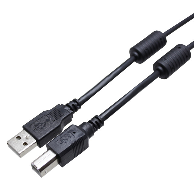 USB2.0ケーブル Aコネクタ オス－Bコネクタ オス 【フェライトコア付き
