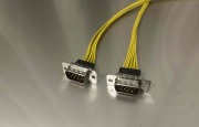 機器内　盤内配線ケーブル　D-SUB9芯ハーネスケーブル　（バラ線タイプ　UL1061　AWG24　黄色　オス－オス、フード無し　半加工）