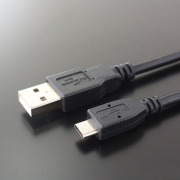 USB2.0ケーブル    Aコネクタ オス－マイクロBコネクタ オス　モバイル機器向け　（ブラック）