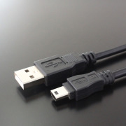 USB2.0ケーブル    Aコネクタ オス－ミニBコネクタ オス　（ブラック）