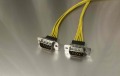 機器内　盤内配線ケーブル　D-SUB9芯ハーネスケーブル　（バラ線タイプ　UL1061　AWG24　黄色　オス－オス、フード無し　半加工）