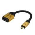 ハイスピードHDMI-HDMIマイクロ変換アダプタ 7cm GD