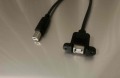 【USBパネルマウントケーブル】USB2.0ケーブル    Bコネクタ オス－パネルマウントBコネクタ メス ＜パネルマウント中継用ケーブル＞USB2-BMPBF-**T