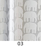 【横150cm×縦52cm】遮熱レース『カフェカーテン』ムーミンでおなじみ北欧"フィンレイソン社"のエレファンティ/ショート