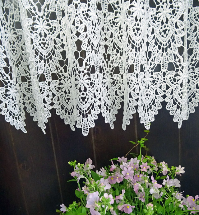 幅約120cmX丈約90cm】 真っ白『カフェカーテン』ヨーロッパの窓を