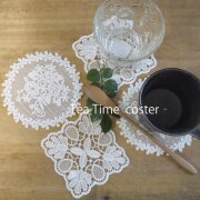 お家で簡単カフェ気分♪  コースター 選べる 絶対おしゃれ　 絶対可愛い レース フレンチカントリーイメージ 自然な白 四角 円形 サークル スクエア お花