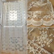 風通しよく、目隠しや間仕切りに♪【約 110x180cm】 間仕切り　目隠しに　ベリー　ロングカフェカーテン　　淡いベールをイメージ　レースが可愛い　レース　上品　可愛い　華やか　おしゃれ　長い　おしゃれ　綺麗　階段