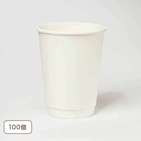 プラスチックフリーダブルウォールカップ12oz　ホワイトCG　100個［101227］