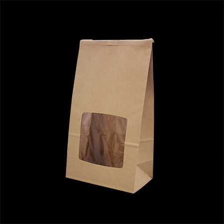 窓付きクラフトコーヒー袋　3号サイズ　500枚［202034※］