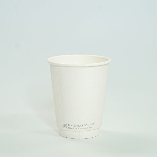 プラスチックフリーダブルウォールカップ8ozホワイトCG 100個［101228］