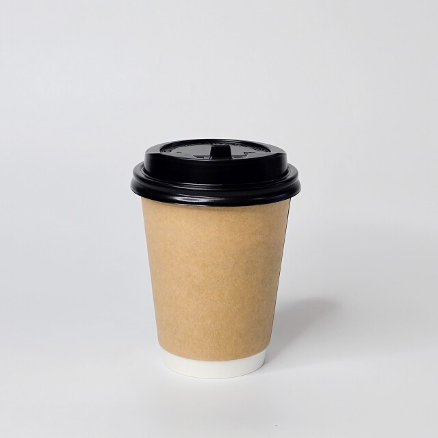 二重断熱カップ 8oz 未晒し［104002］リッド［104102］