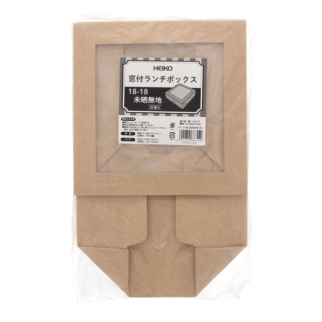 窓付ランチボックス18-18未晒無地［200024］