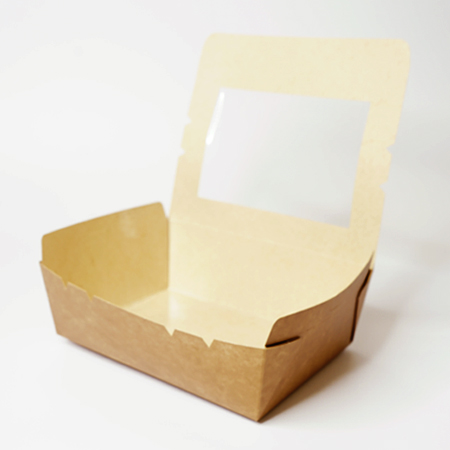 窓付きランチボックス(L)クラフト