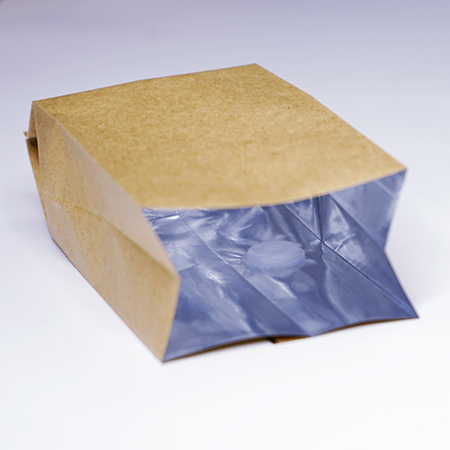 クラフトアルミ蒸着コーヒー袋100g（バルブ付）［202049※］