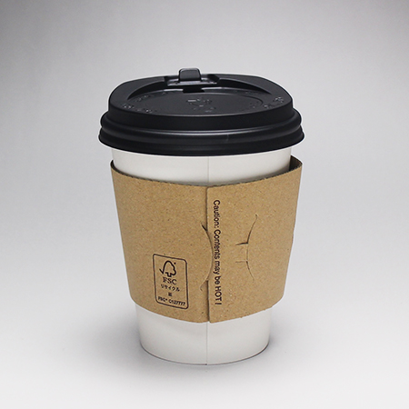 カップスリーブ組み(茶) 森林認証紙