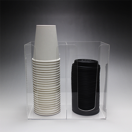 CGアクリル２連リッド＆カップスタンド　クリア［610108］