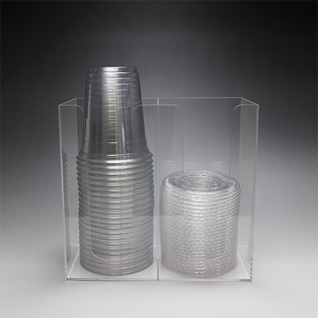 CGアクリル２連リッド＆カップスタンド　クリア［610108］