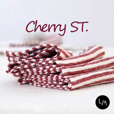 リネンミー LinenMe リネン テーブルナプキン チェリーストライプ　『やわらか リネン』