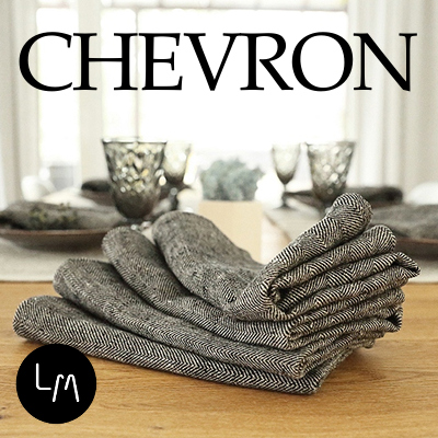 リネンミー LinenMe リネン テーブルナプキン シェブロン　『やわらか リネン』