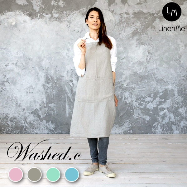 リネンミー LinenMe ウォッシュド・コレクション エプロン やわらかリネン100% リトアニア製