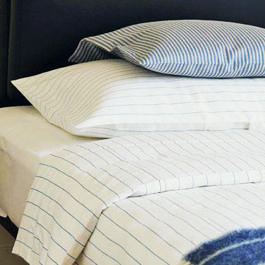 送料無料♪ リネンミー LinenMe リネン掛け布団カバー ブルーストライプ 【ダブル 190Ｘ210cm】リトアニア製