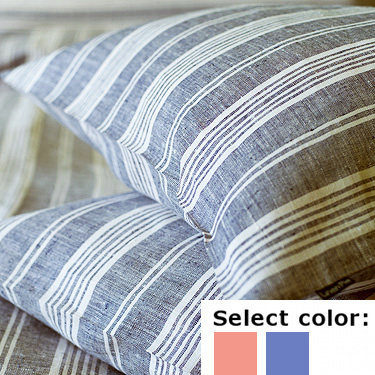 リネンミー LinenMe リネン枕カバー マルチストライプ-J 【63Ｘ43cm】リトアニア製