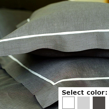 リネンミー LinenMe リネン枕カバー LIN078 パイピング 【70Ｘ50cm】リトアニア製