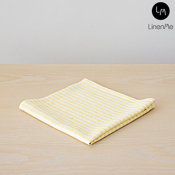 リネンミー LinenMe リネン テーブル ナプキン イエローストライプ