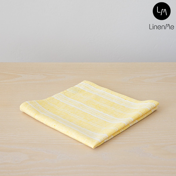 リネンミー LinenMe リネン テーブル ナプキン イエローストライプ