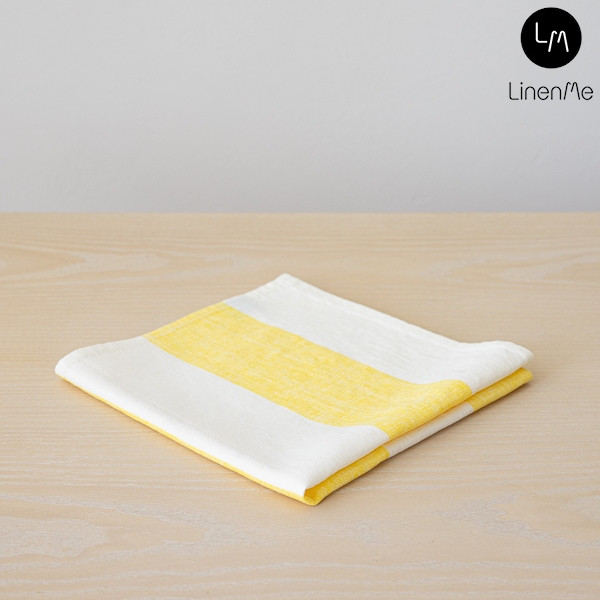 リネンミー LinenMe リネン テーブル ナプキン イエローストライプ