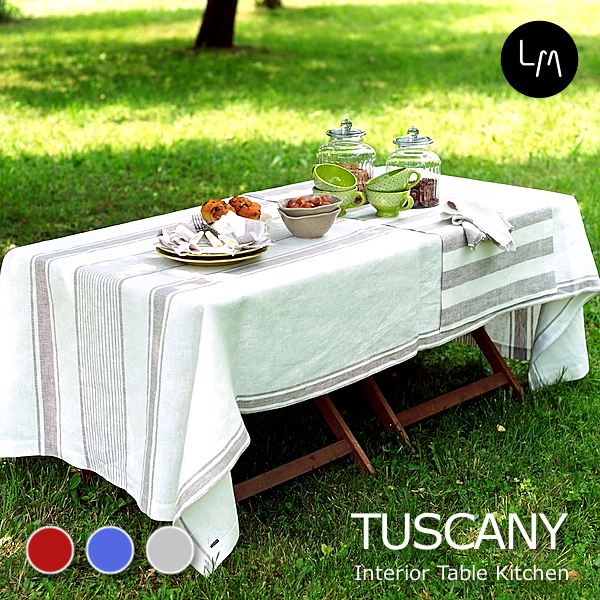 リネンミー LinenMe リネン テーブルクロス トスカニー 140 x 250 プレウォッシュ加工（やわらかリネン） リネン100% リトアニア製