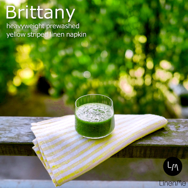 リネンミー LinenMe リネン テーブル ナプキン ブリタニー イエローストライプ