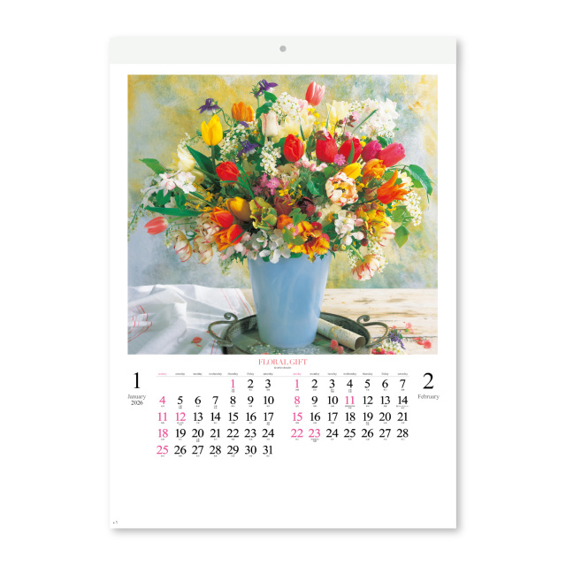 NK-47】月表 NK-47 花の贈り物×30部|名入れカレンダーの制作販売なら