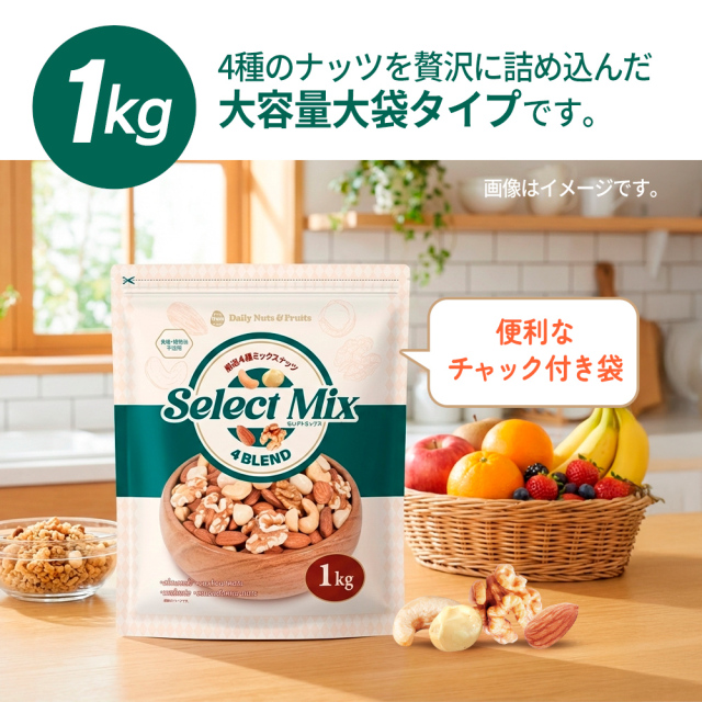 未使用美品 タグ付き スナオクワハラ M ノルディック カウチン¥30000 セレクトミックス] 4種ミックスナッツ 1kg アーモンド・くるみ