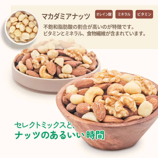 セレクトミックス] 4種ミックスナッツ 1kg アーモンド・くるみ