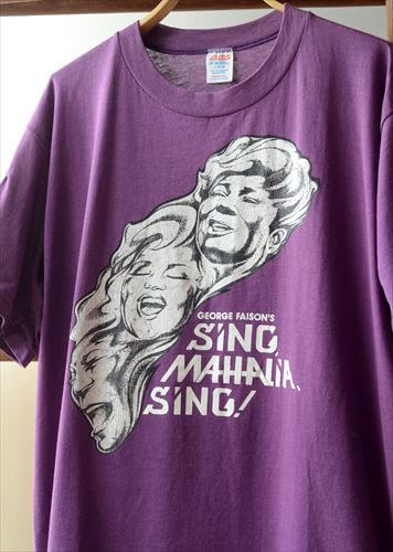 80'sヴィンテージ Mahalia Jackson Tシャツ サイズL マヘリアジャクソン ゴスペルTee USA製 パープル