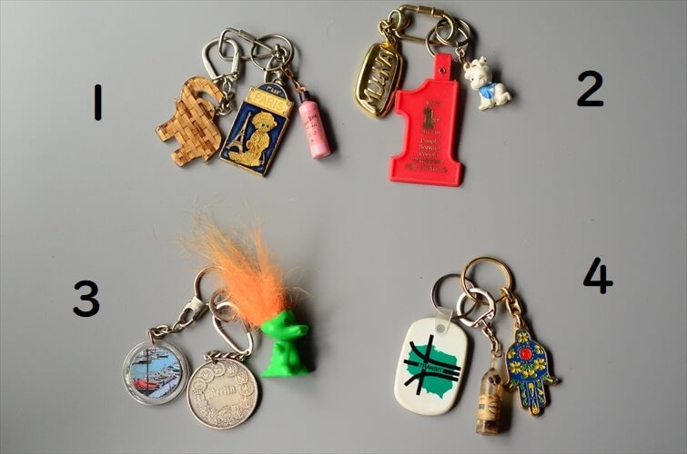 ヨーロッパから ヴィンテージキーホルダー 3個セット Vintage keychain アンティーク_240313