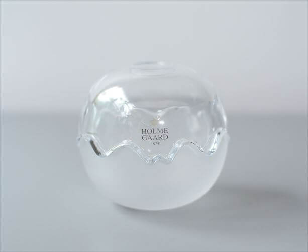 デンマーク製 Holmegaard 卵型 ガラスの容器 8.5径 ホルムガード 小物入れ トレイ キャンドルホルダー MICHAEL BANG 北欧 _250305