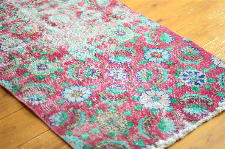 トルコ Isparta産 オールドキリム ラグ 180x80cm リビング アウトドア キャンプラグとしても 絨毯 カーペット ウール