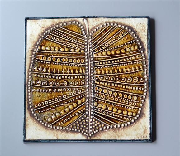 リサラーソン UNIK BLAD 陶板 Lisa Larson ユニック 木の葉 Gustavsverg スウェーデン 北欧アンティーク