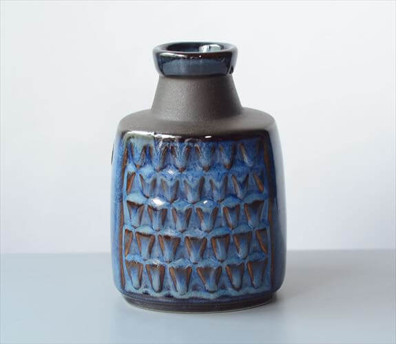 デンマーク製 SOHOLM 花瓶 Einar Johansen ネイビー 北欧 花器 スーホルム 一輪挿し フラワーベース アンティーク_251112