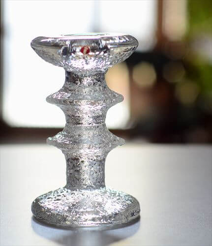 フィンランド製 Iittala Festivo ガラスキャンドルホルダー 12cm イッタラ フェスティボ Timo Sarpaneva 北欧 ヴィンテージ アンティーク