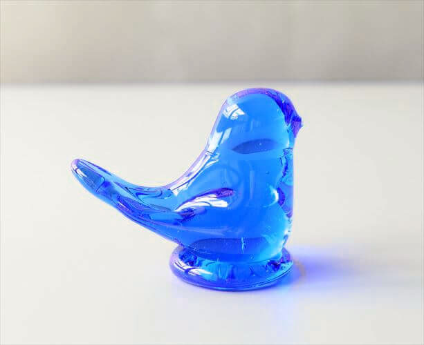 USA製 Terra Studios キレイなブルーガラスの小鳥 Bluebird of Happiness Leo Ward 青い鳥 フィギュア バード オブジェ ヴィンテージ_260403