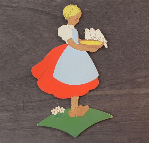 西ドイツ製 Mertens kunst 木製 壁掛け ウォールデコ グリム童話 メルテンス ヴィンテージ アンティーク_260415