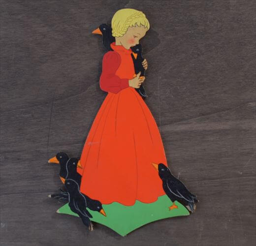 西ドイツ製 Mertens kunst 木製 壁掛け ウォールデコ グリム童話 メルテンス ヴィンテージ アンティーク_260415