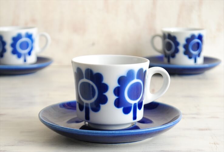 訳あり ARABIA アラビア ステンシル カップ＆ソーサー Stainsil 北欧食器 フィンランド アンティーク