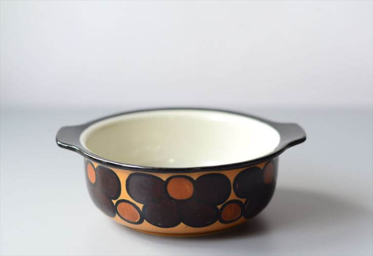 希少！Arabia Atelje グラタン皿 ハンドルボウル Anja Jaatinen-Winquist ブラウン アトリエ 北欧 アンティーク