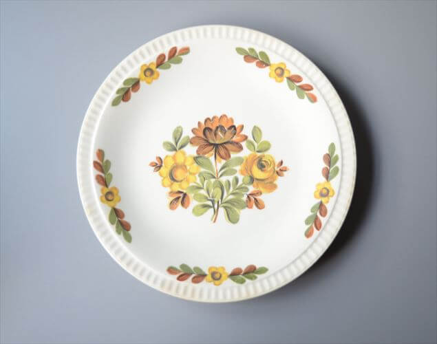 1950～60年代頃 ベルギー製 BOCH ボッホ Delta Asteriola 19cm プレート お皿 磁器 陶器 アンティーク ヴィンテージ_250731