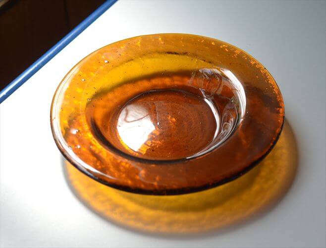 フィンランド製 Humppila Talonpoika アンバーガラス 22.5cm パスタープレート フンピラ タロンポイカ 北欧 ブラウン お皿 ヴィンテージ 