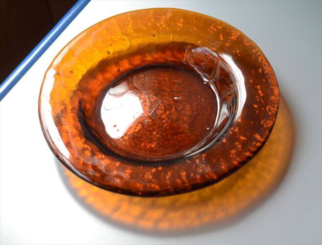 フィンランド製 Humppila Talonpoika アンバーガラス 22.5cm パスタープレート フンピラ タロンポイカ 北欧 ブラウン お皿 ヴィンテージ 